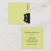 Zwarte kat vierkante visitekaartje (Voorkant / Achterkant)