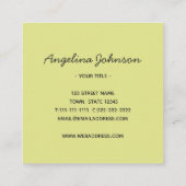 Zwarte kat vierkante visitekaartje (Achterkant)