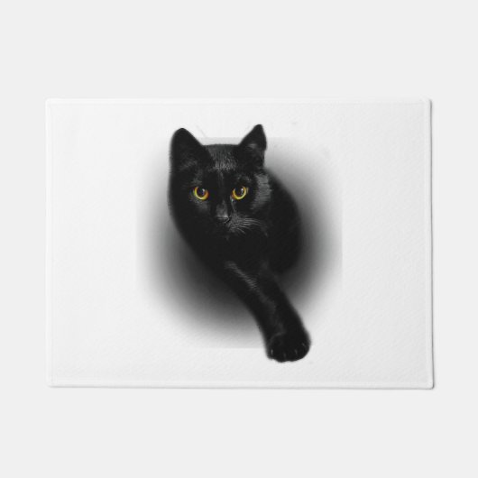Zwarte Kat Vijlnagels Deurmat (Voorkant)
