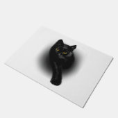 Zwarte Kat Vijlnagels Deurmat (Schuin)