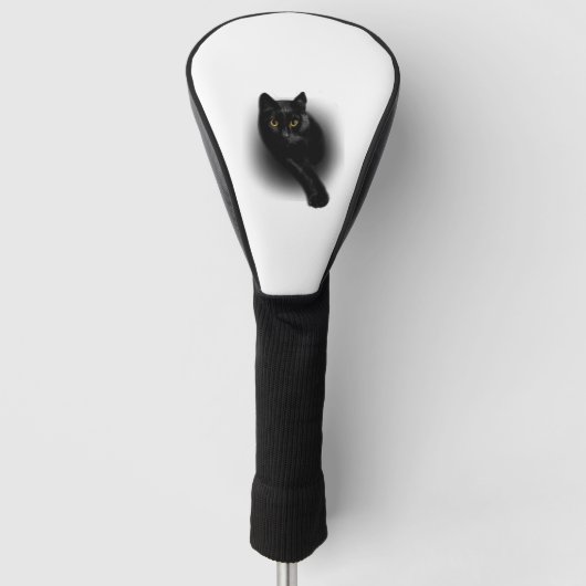 Zwarte Kat Vijlnagels Golfheadcover (Voorkant)