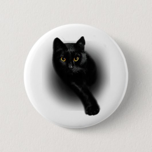 Zwarte Kat Vijlnagels Ronde Button 5,7 Cm (Voorkant)