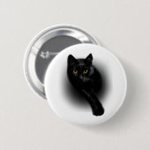 Zwarte Kat Vijlnagels Ronde Button 5,7 Cm (Voorkant /achterkant)