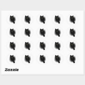 Zwarte Kat Vijlnagels Ronde Sticker (Vel)