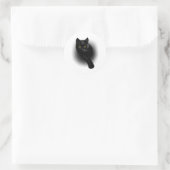 Zwarte Kat Vijlnagels Ronde Sticker (Tas)