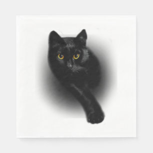Zwarte Kat Vijlnagels Servet