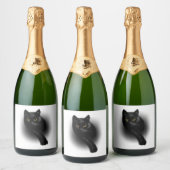 Zwarte Kat Vijlnagels Sparkling Wijnetiket (Flessen)