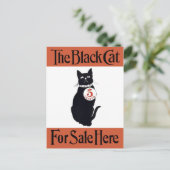 Zwarte kat - Vintage Poster Briefkaart (Staand voorkant)