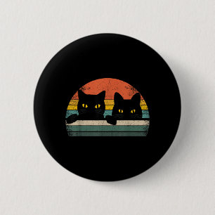 Zwarte Kat Vintage Retro Stijl - Cateigenaar Cadea Ronde Button 5,7 Cm