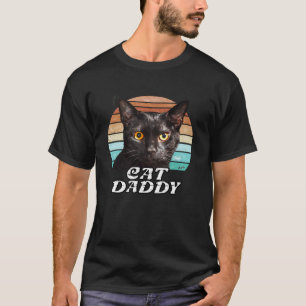 Zwarte Kat Vintage Tachtiger Stijl Kat Retro T-Shi T-shirt