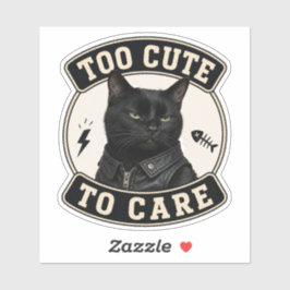 Zwarte kat vinyl sticker | Te schattig om je druk 