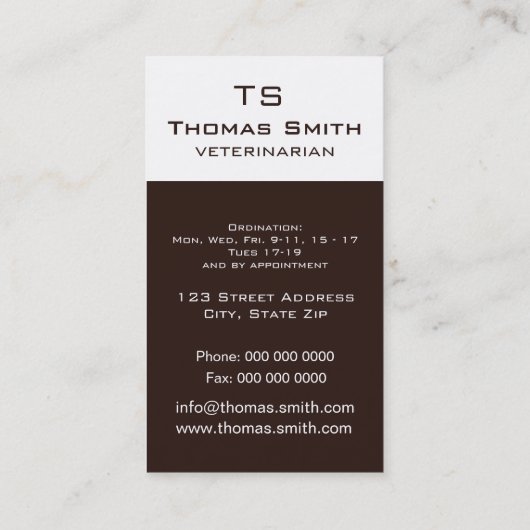 Zwarte kat visitekaartje (Achterkant)