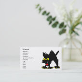 Zwarte kat visitekaartje (Staand voorkant)
