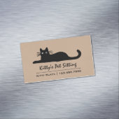 Zwarte kat visitekaartje magneet (Voorbeeld)