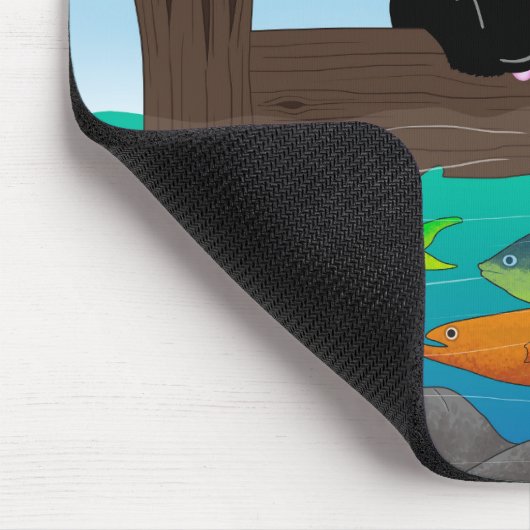 Zwarte kat vissen muismat (Hoek)