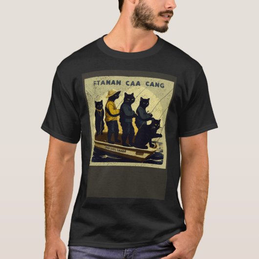 Zwarte Kat Vissersploeg T-shirt (Voorkant)