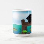 Zwarte kat Vist groot Koffiemok (Center)