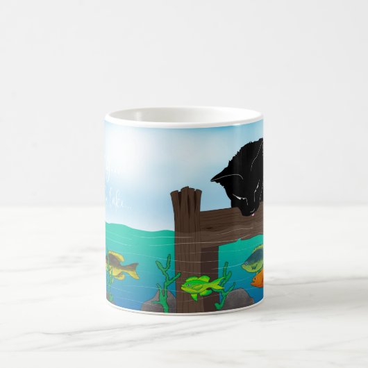 Zwarte kat Vist Koffiemok (Center)