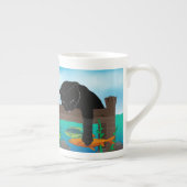 Zwarte kat Vist Porselein Kop (Rechts)