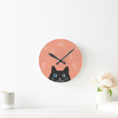 Zwarte kat & viswandklok ronde klok (Huis)