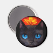 Zwarte kat vlinder schilderij kunst - Multi Magneet (Voorkant / Achterkant)