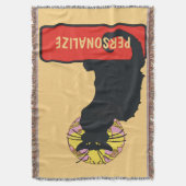Zwarte Kat, voeg tekst toe, Blanket met schroefdra Deken (Voorkant Verticaal)