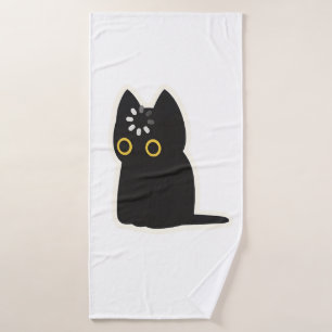 Zwarte Kat Void Laden Cute Grappige Grappige Dier Badhanddoek