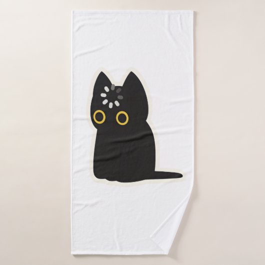 Zwarte Kat Void Laden Cute Grappige Grappige Dier Badhanddoek (Badhanddoek)