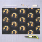 Zwarte kat Volle Maan Celestial Zwart Halloween Tissuepapier (Craft)