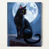 Zwarte Kat | Volle Maan Huisdier Schilderen Planner (Achterkant)