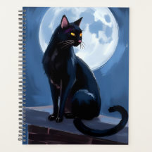 Zwarte Kat | Volle Maan Huisdier Schilderen