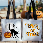Zwarte kat Volle Maan Volwassen Trick or treat Tas