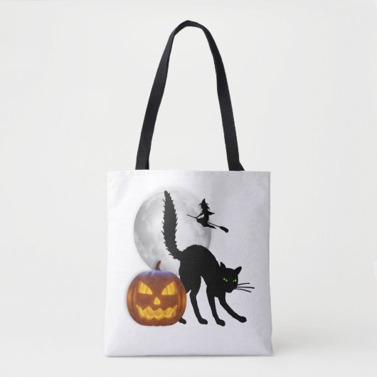 Zwarte kat Volle Maan Volwassen Trick or treat Tas (Voorkant)