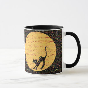 Zwarte kat voor Arching en Full Moon Festive Mok