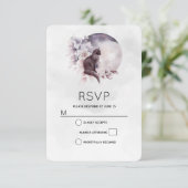 Zwarte Kat voor een Magical Full Moon Wedding RSVP Kaartje (Staand voorkant)