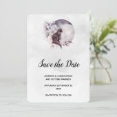Zwarte Kat voor een Magical Full Moon Wedding Save The Date (Staand voorkant)