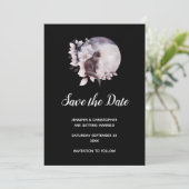 Zwarte Kat voor een Magical Full Moon Wedding Save The Date (Staand voorkant)