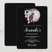 Zwarte Kat voor een Magische Volle Maan Birthday Kaart (Voorkant / Achterkant)