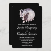 Zwarte kat voor een volle motorbruiloft kaart (Voorkant / Achterkant)