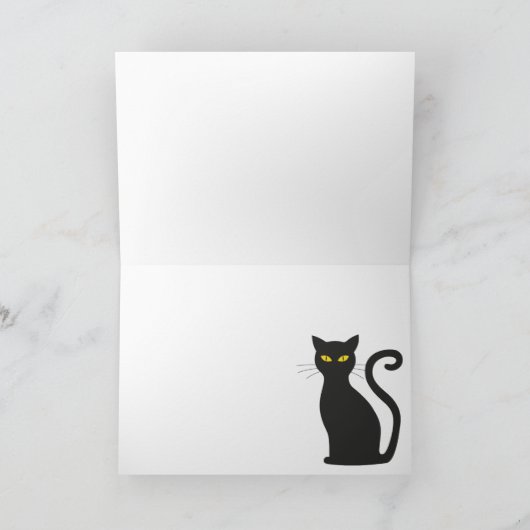 Zwarte kat: Vrolijk Halloween, kind! Kaart (Binnen)