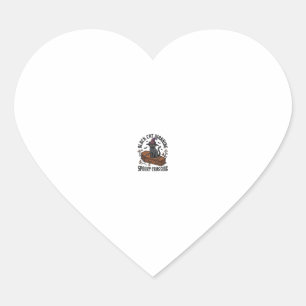 Zwarte Kat Waarschuwing Vintage Halloween Heks Kat Hart Sticker