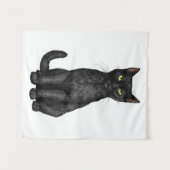 Zwarte kat wandkleed (Voorkant (horizontaal))
