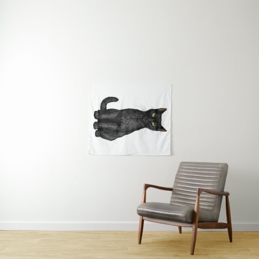 Zwarte kat wandkleed (In Situ (horizontaal))