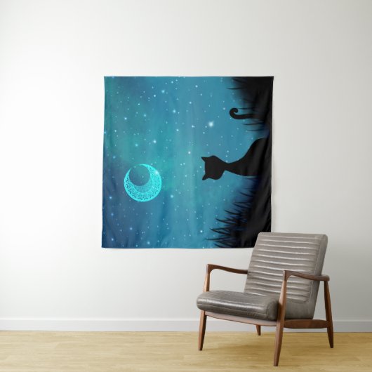 zwarte kat wandkleed (In situ)