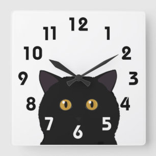 Zwarte Kat Wandklok