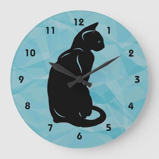 Zwarte Kat Wandklok (Voorkant)