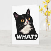 Zwarte Kat Wat? Kaart (Gele Bloem)