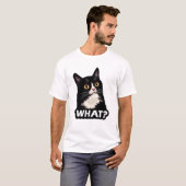 Zwarte Kat Wat T-shirt (Voorkant volledig)