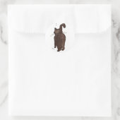 Zwarte Kat Weggaand Ronde Sticker (Tas)