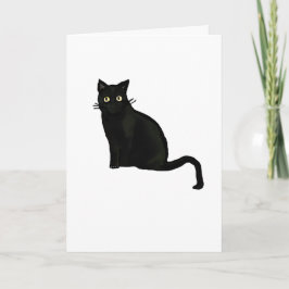Zwarte Kat Wenskaart  Blanco Binnenkant Kaart